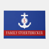 Ankerweiß + Ihr Name & Monogramm Fußmatte (Vorderseite)