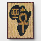 Ankh Africa Adinkra Symbol Artisan Crochet Print Fotoplatte (Vorderseite)