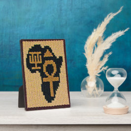 Ankh Africa Adinkra Symbol Artisan Crochet Print Fotoplatte