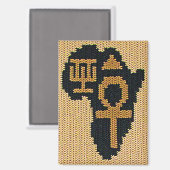 Ankh Africa Symbols Natural Artisan Crochet Print Magnet (Vorderseite/Rückseite)