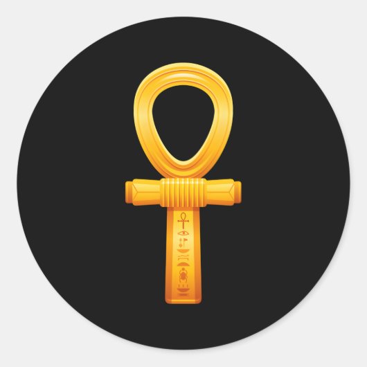 Ankh Ägyptisch Hieroglyphisches Symbol antiker ägy Runder Aufkleber (Vorderseite)
