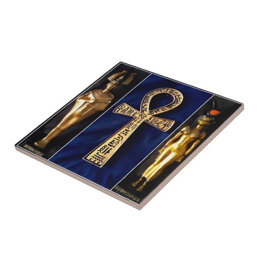 Ankh Ägyptische Gottesgottesstatue Fliese (Seite)