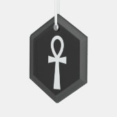 Ankh Ägyptisches Symbol Ornament Aus Glas (Vorderseite Links)