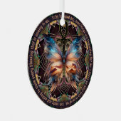 Ankh Butterfly Life Symbol Mandala Affirmation Ornament Aus Metall (Vorderseite Rechts)