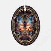 Ankh Butterfly Life Symbol Mandala Affirmation Ornament Aus Metall (Vorderseite links)