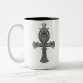 Ankh Cross Eye Horus Altes ägyptisches Symbol Zweifarbige Tasse (Links)