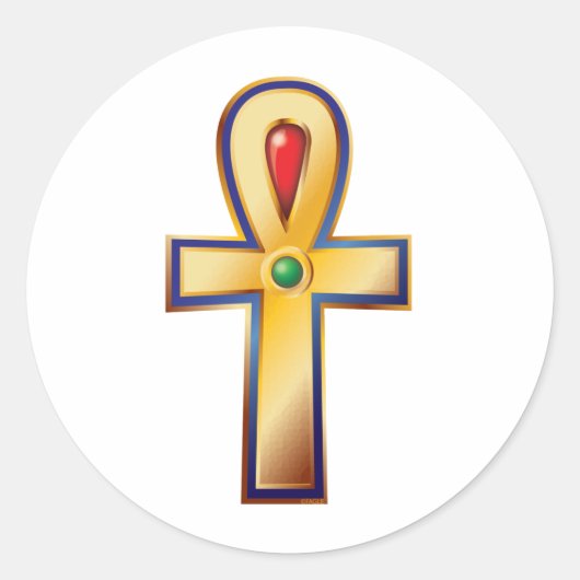 Ankh - Das alte ägyptische Symbol des Lebens Runder Aufkleber (Vorderseite)