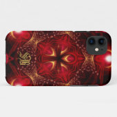Ankh Energy Red+Gold Custom Monogram Case-Mate iPhone Hülle (Rückseite (Horizontal))