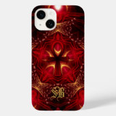 Ankh Energy Red+Gold Custom Monogram Case-Mate iPhone Hülle (Rückseite)