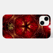 Ankh Energy Red+Gold Custom Monogram Case-Mate iPhone Hülle (Rückseite (Horizontal))