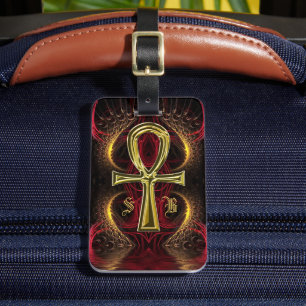 Ankh Gold Goddess Custom Initials Gepäckanhänger