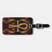 Ankh Gold Goddess Custom Initials Gepäckanhänger (Vorderseite horizontal)