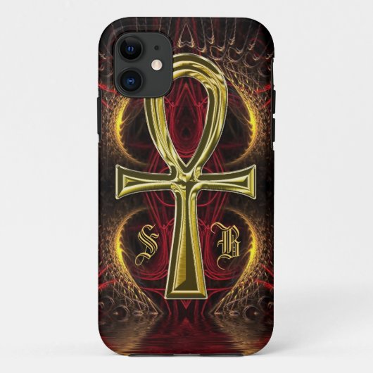 Ankh Gold Goddess Individuelle Name Initials Case-Mate iPhone Hülle (Rückseite)