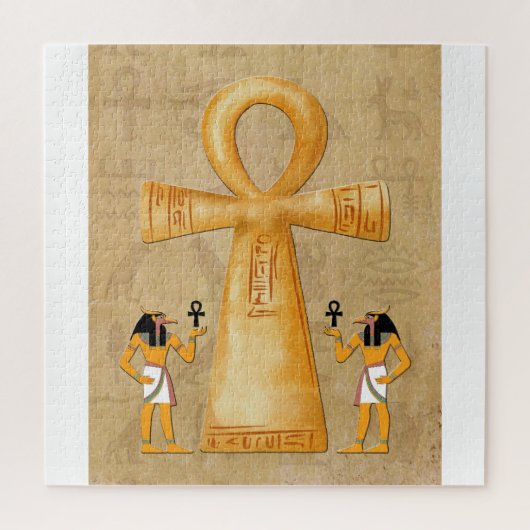 Ankh Key Of Life On Hieroglyph Jigsaw Puzzle (Vertikal)