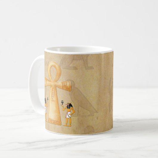 Ankh Key Of Life On Hieroglyph Kaffeetasse (Vorderseite Links)