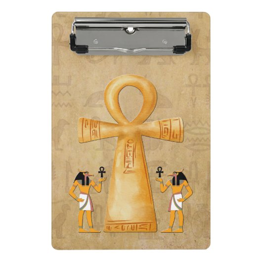 Ankh Key Of Life On Hieroglyph Mini Klemmbrett (Vorderseite)