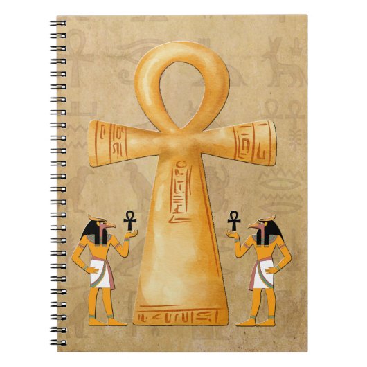 Ankh Key Of Life On Hieroglyph Notebook Notizblock (Vorderseite)