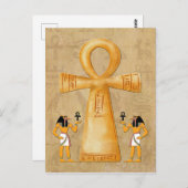 Ankh Key Of Life On Hieroglyph Postkarte (Vorne/Hinten)