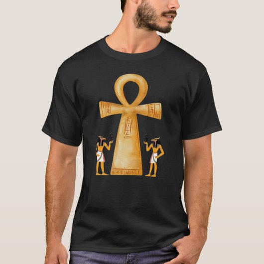 Ankh Key Of Life On Hieroglyph T-Shirt (Vorderseite)