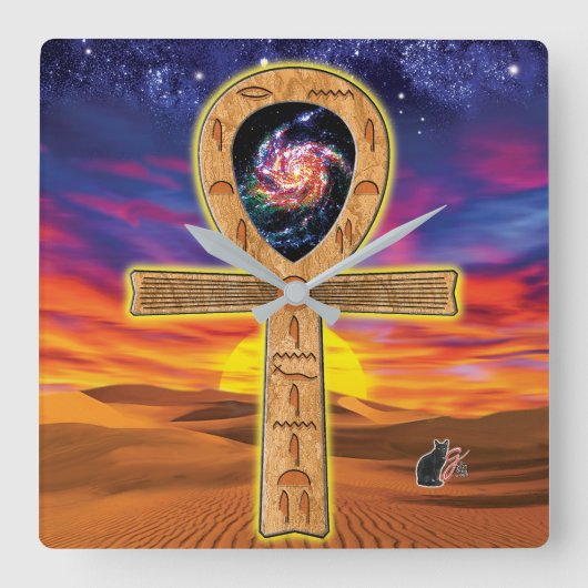 Ankh Large Clock Quadratische Wanduhr (Vorderseite)