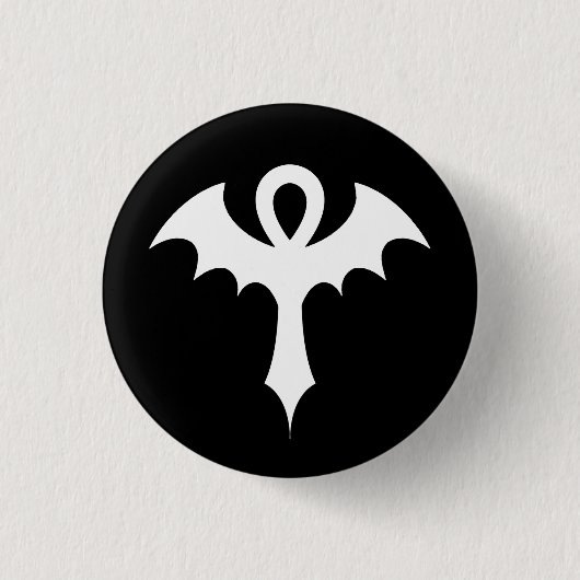 Ankh mit Bat Wings Button (Vorderseite)