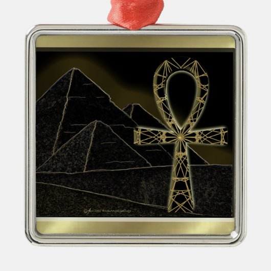 Ankh Pyramid Silbernes Ornament (Vorne)