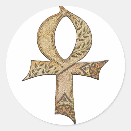 Ankh Runder Aufkleber (Vorderseite)
