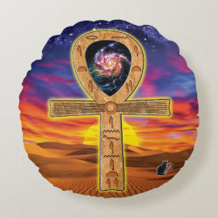 Ankh-Rundkissen Rundes Kissen