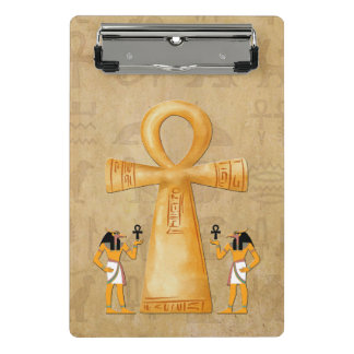 Ankh Schlüssel des Lebens auf Hieroglyphe Mini Klemmbrett