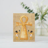 Ankh Schlüssel des Lebens auf Hieroglyphe Postkarte (Stehend Vorderseite)