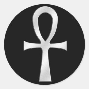 Ankh Silber Runder Aufkleber