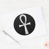 Ankh Silver Runder Aufkleber (Umschlag)