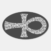 Ankh Swirl Pattern Ovaler Aufkleber (Vorderseite)