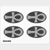 Ankh Swirl Pattern Ovaler Aufkleber (Blatt)
