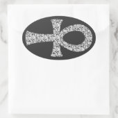 Ankh Swirl Pattern Ovaler Aufkleber (Tasche)