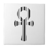 ANKH SYMBOL BAR CODE Ankhs Barcode Design Pattern Fliese (Vorderseite)