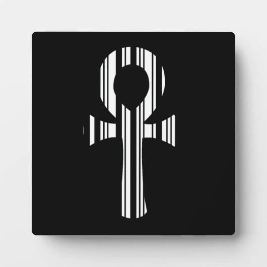 ANKH SYMBOL BAR CODE Ankhs Barcode Design Pattern Fotoplatte (Vorderseite)