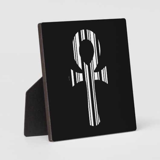 ANKH SYMBOL BAR CODE Ankhs Barcode Design Pattern Fotoplatte (Vorderseite)