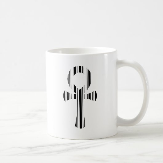 ANKH SYMBOL BAR CODE Ankhs Barcode Design Pattern Kaffeetasse (Rechts)