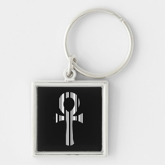 ANKH SYMBOL BAR CODE Ankhs Barcode Design Pattern Schlüsselanhänger (Vorne)
