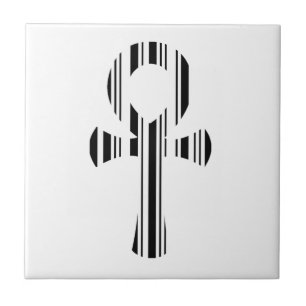 ANKH-SYMBOL-BARCODE Ankhs Barcode-Designmuster Fliese