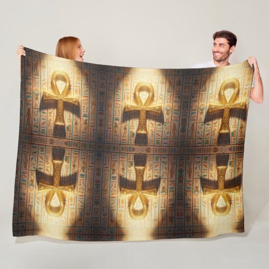 Ankh Symbol Bedeutung – Schlüssel des Lebens´1 Fleecedecke (Beispiel)