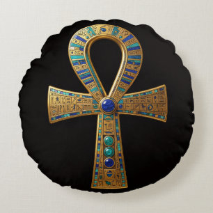Ankh Symbol Bedeutung – Schlüssel des Lebens´8 Rundes Kissen