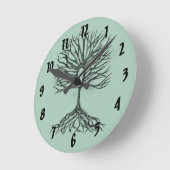 Ankh Tree of Life Runde Wanduhr (Winkel)