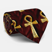 Ankh und ägyptische Hieroglyphen Krawatte (Gerollt)