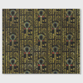 Ankh und ägyptisches Hieroglyphenmuster Geschenkpapier (Flach)