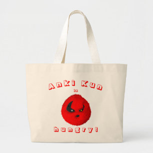 Anki Kun hat Hunger! Candy Apple Red English Jumbo Stoffbeutel