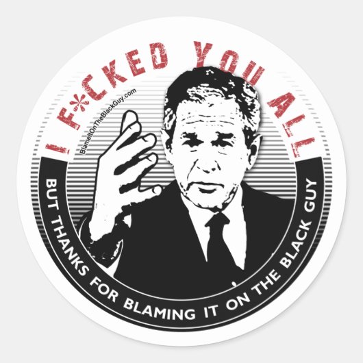 Anklage auf dem Schwarzen Typ-Aufkleber Runder Aufkleber (Vorderseite)