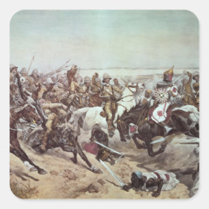 Anklage der 21. Lancers bei Omdurman 2 Quadratischer Aufkleber