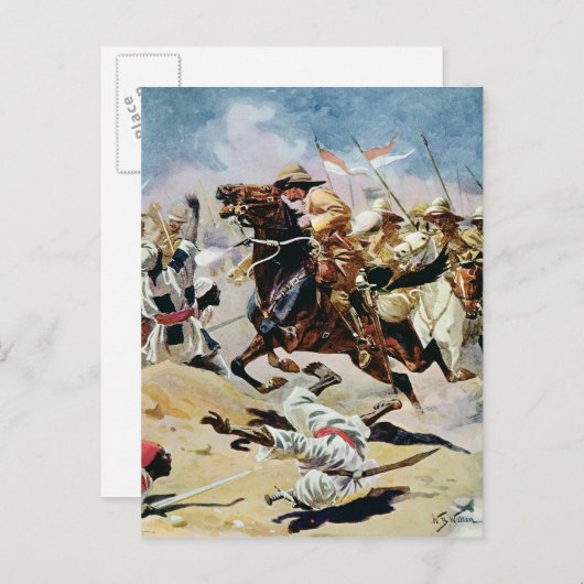 Anklage der 21. Lancers bei Omdurman Postkarte (Vorne/Hinten)